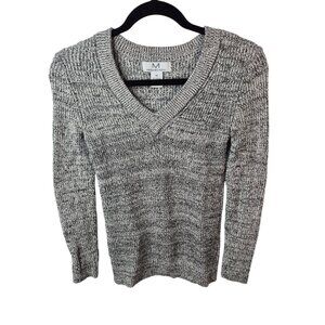 Magaschoni Sweater Womens XS Black Pullover Long Sleeve V Neck Knit Top Casual